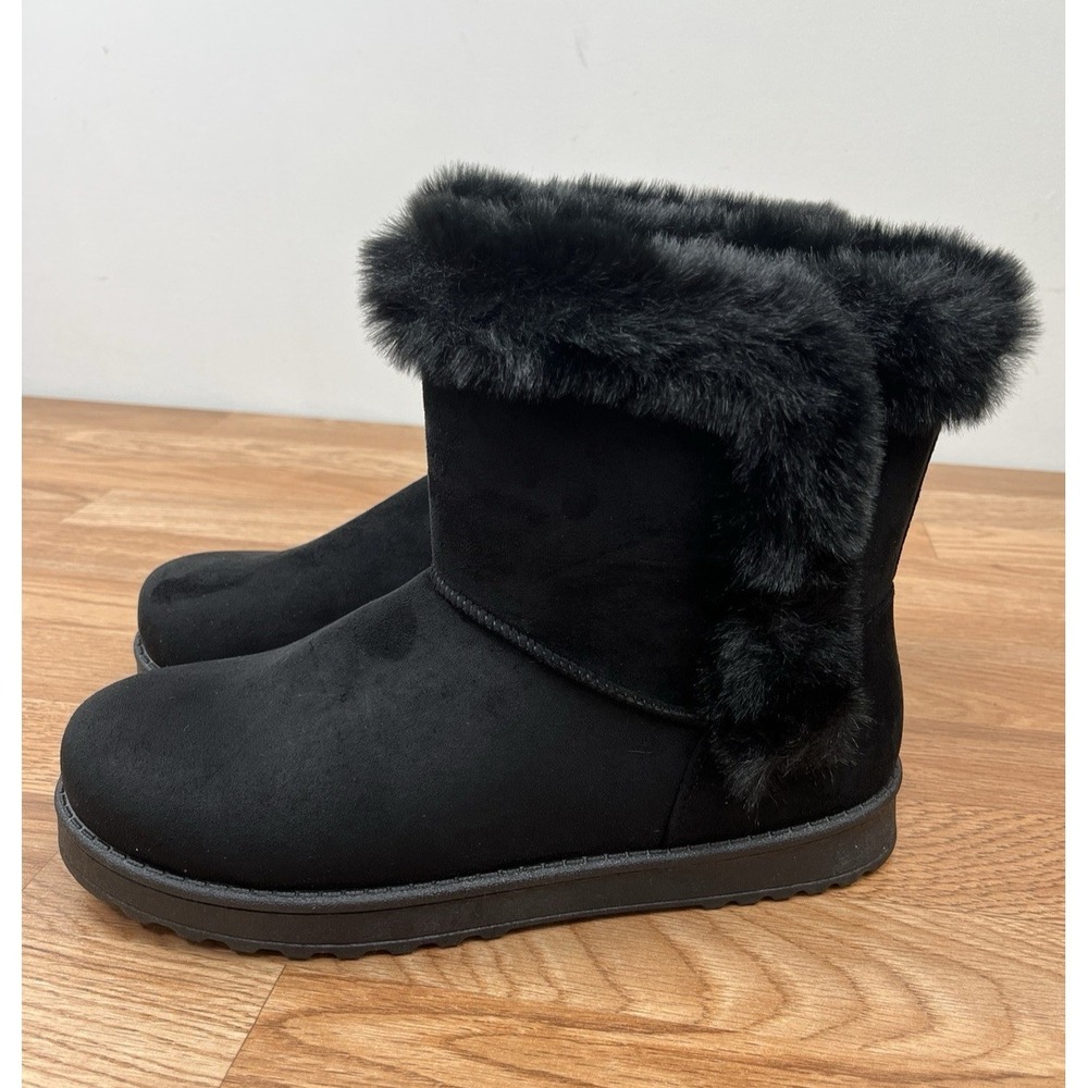 SO Paulina Women's Faux Fur Winter Boots in Black Size 11 NEW‎
